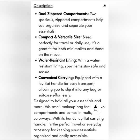 CalPak Mini Mauve Makeup Bag - New With Tags - Ret $75 - Picture 6 of 9